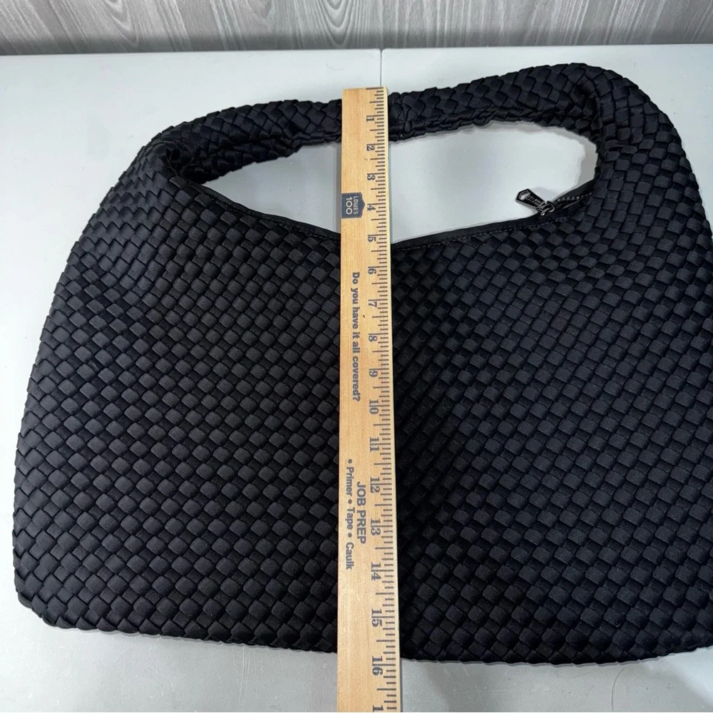Sol And Selene Dare To Dream Large Hobo Woven‎ Neoprene Black Handbag Purse